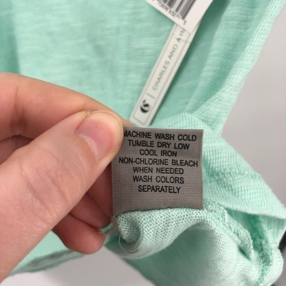 CHARLES AND A HALF Seafoam Green Short Sleeve Knit Pocket Tee Tshirt NWT Men M - Picture 6 of 7